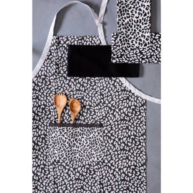 Orsina London Leo Cotton Chef Apron | Monochrome Pattern with Pocket