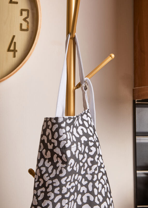 Orsina London Leo Cotton Chef Apron | Monochrome Pattern with Pocket