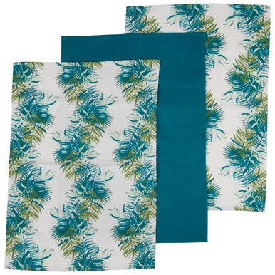 Orsina Winter Palm Tea Towels – Set of 3 Absorbent Tropical Linens