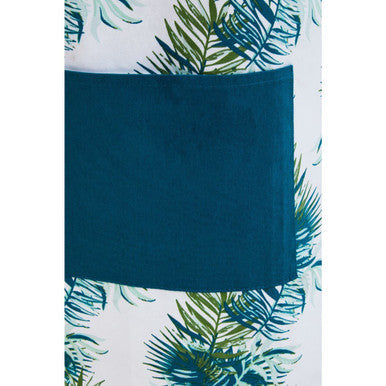 Orsina Winter Palm Cotton Apron – Tropical Print Adjustable Kitchen Gear