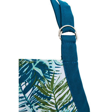 Orsina Winter Palm Cotton Apron – Tropical Print Adjustable Kitchen Gear