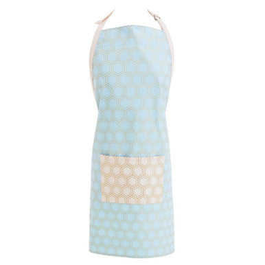 Orsina Frosted Deco Cotton Apron – Pastel Geometric Print with Pocket