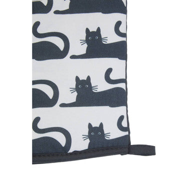 Orsina Black Cat Single Oven Glove | Quilted Cotton Heat Resistant Mitt