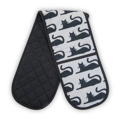 Orsina Black Cat Double Oven Glove – Heat Resistant Quilted Cotton