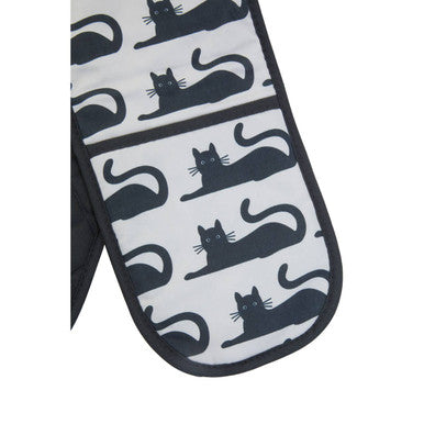 Orsina Black Cat Double Oven Glove – Heat Resistant Quilted Cotton