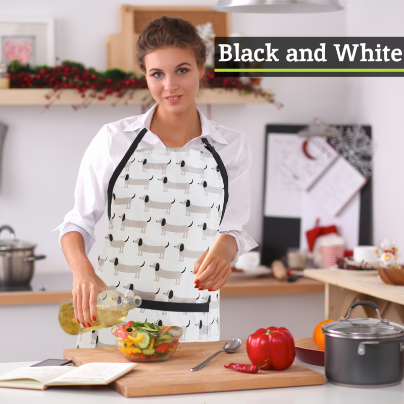 Orsina Sausage Dog Apron – Adjustable Cotton Kitchen Apron for Cooking
