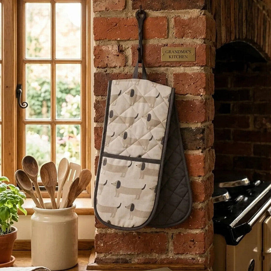 Orsina Sausage Dog Double Oven Glove | Heat-Resistant Cotton Mitt