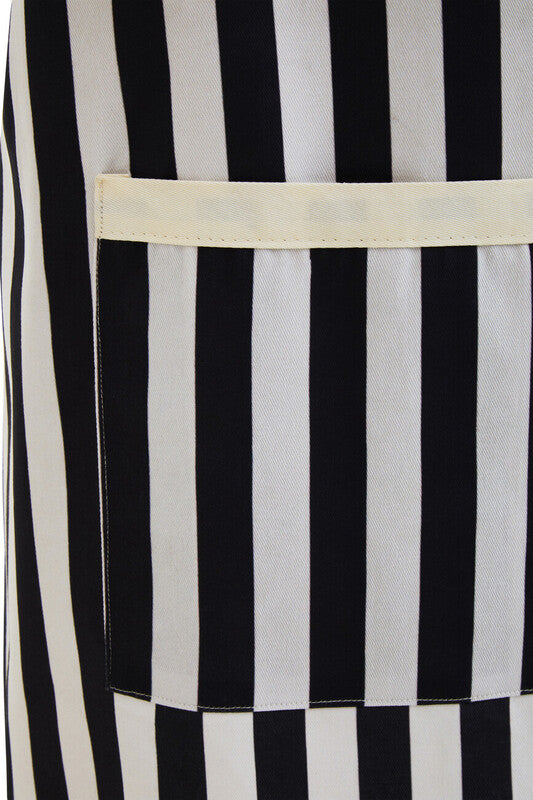 Orsina Stripe Apron – Adjustable Cotton Kitchen Apron in Black and White