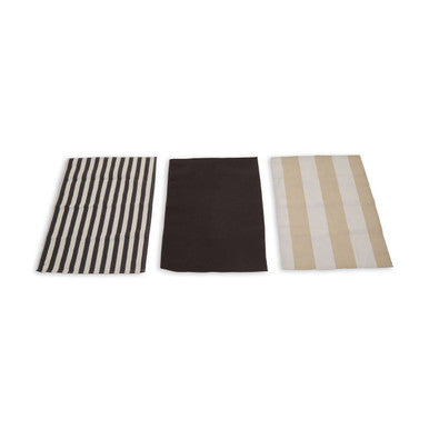 Orsina Stripe Tea Towels – Set of 3 Absorbent Monochrome Kitchen Towels