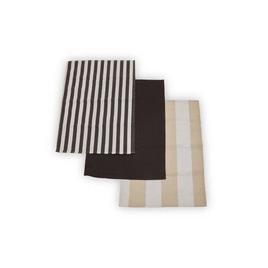 Orsina Stripe Tea Towels – Set of 3 Absorbent Monochrome Kitchen Towels