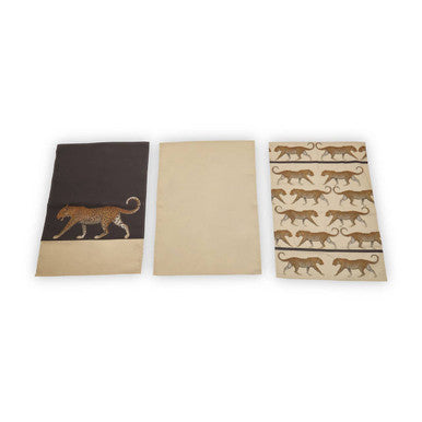 Orsina London Leo Leopard Print Tea Towels – Set of 3 Absorbent Cotton