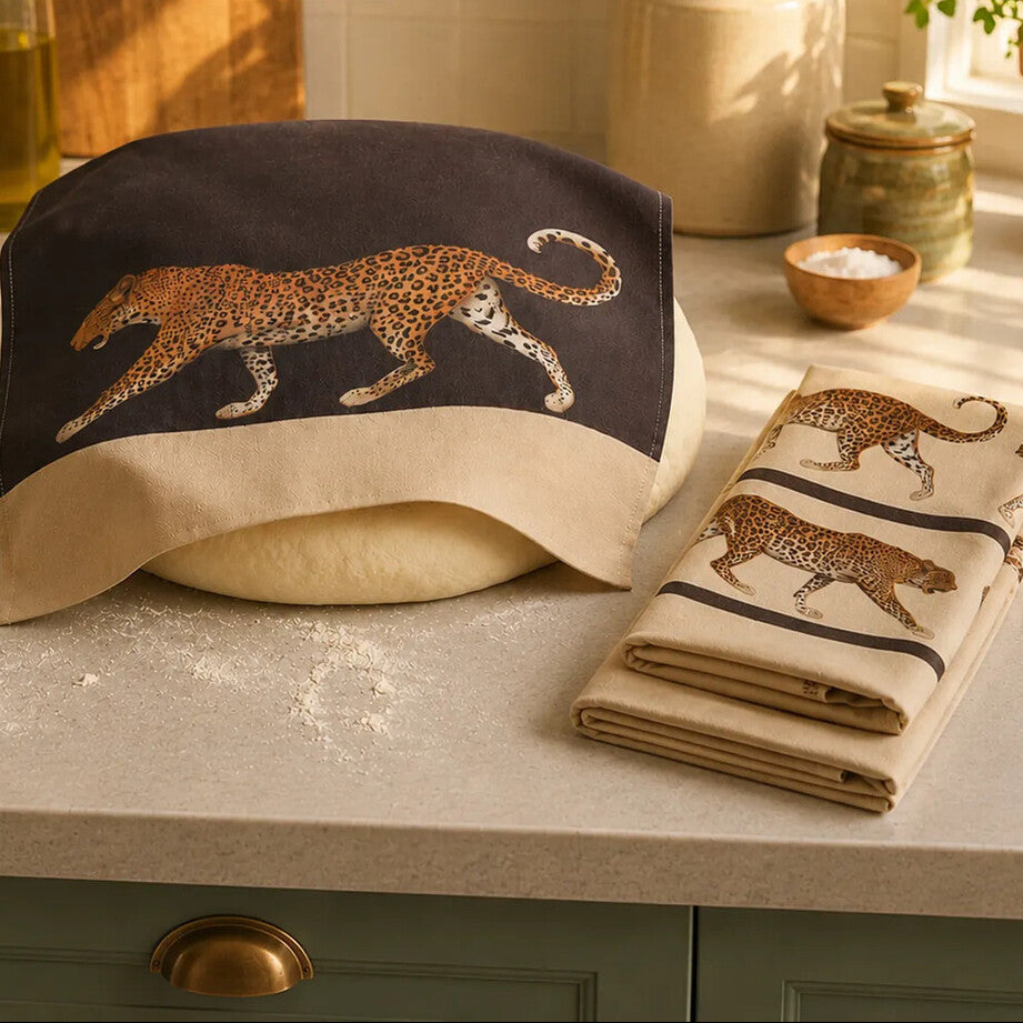 Orsina London Leo Leopard Print Tea Towels – Set of 3 Absorbent Cotton