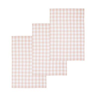 Orsina Amber and White Tea Towels – Set of 3 Absorbent Kitchen Linens
