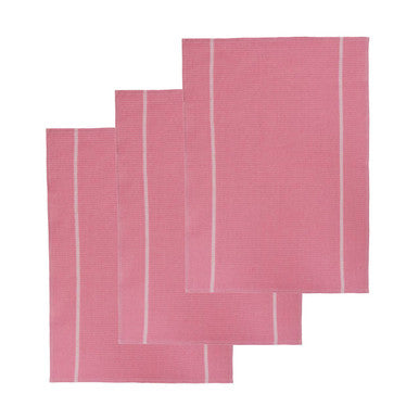 Orsina Doro Waffle Tea Towels – Set of 3 Pink and White Kitchen Towels