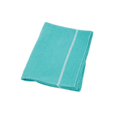 Orsina Doro Waffle Tea Towels – Set of 3 Green and White Kitchen Towels