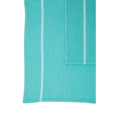 Orsina Doro Waffle Tea Towels – Set of 3 Green and White Kitchen Towels