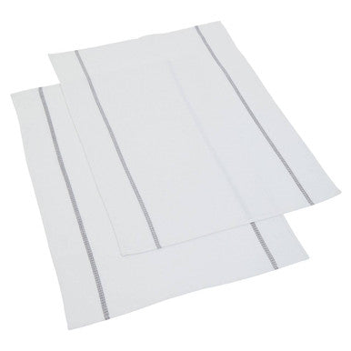 Orsina Doro Waffle Tea Towels – Set of 3 White and Grey Violet