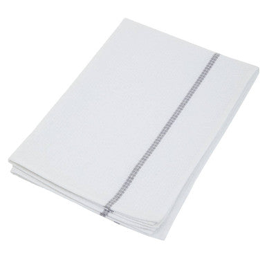 Orsina Doro Waffle Tea Towels – Set of 3 White and Grey Violet