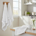 Orsina Doro Waffle Tea Towels – Set of 3 White and Grey Violet
