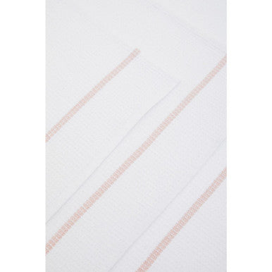 Orsina Doro Waffle Tea Towels – Set of 3 Absorbent White & Almond
