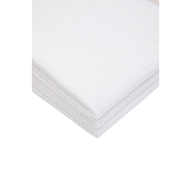 Orsina Doro Waffle Tea Towels – Set of 3 Absorbent White & Almond