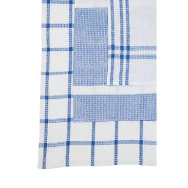 Orsina Doro Waffle Tea Towels – Set of 3 Absorbent Blue & White Linens