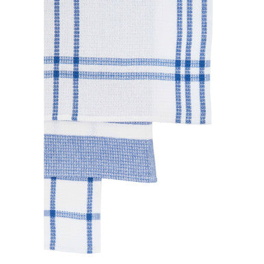 Orsina Doro Waffle Tea Towels – Set of 3 Absorbent Blue & White Linens