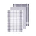 Orsina Doro Grey and White Cotton Tea Towels - Set of 3 Absorbent Cloths