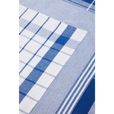 Orsina Doro Blue and White Cotton Tea Towels - Set of 3 Absorbent Linens