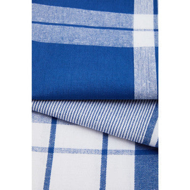 Orsina Doro Blue and White Cotton Tea Towels - Set of 3 Absorbent Linens