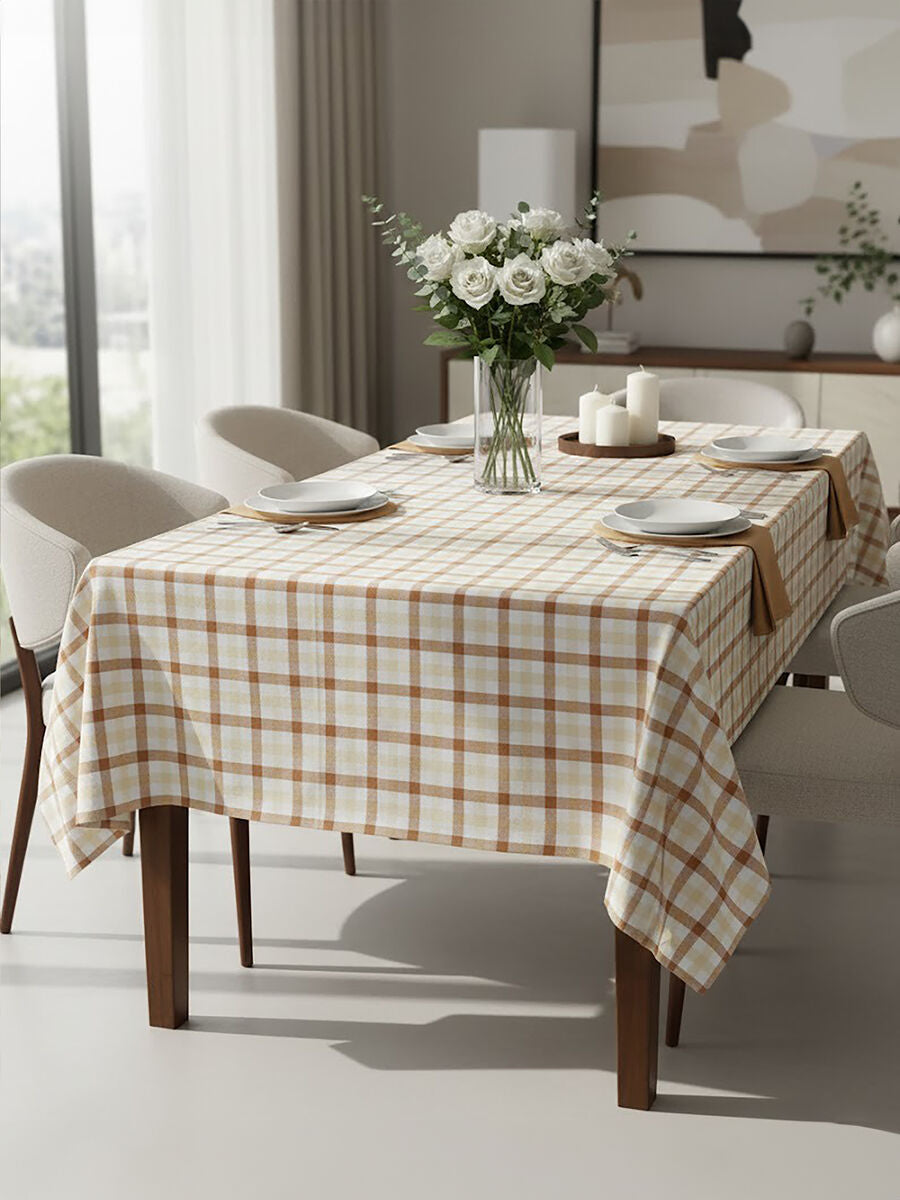 Orsina Thread and Loom Terracotta Gingham Tablecloth – Rustic Cotton
