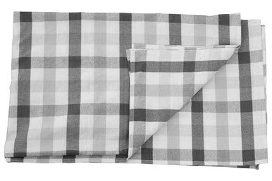 Thread and Loom Grey and Black Check Tablecloth | Modern Cotton Linen
