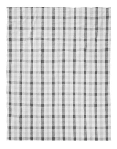 Thread and Loom Grey and Black Check Tablecloth | Modern Cotton Linen