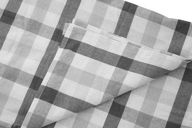 Thread and Loom Grey and Black Check Tablecloth | Modern Cotton Linen