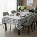 Thread and Loom Grey and Black Check Tablecloth | Modern Cotton Linen