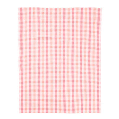 Orsina Thread and Loom Check Tablecloth – Toasted Almond and Coral