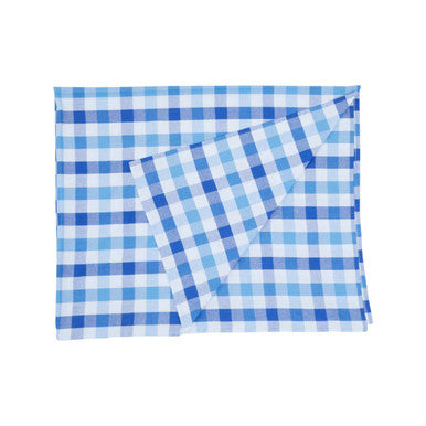 Orsina Thread and Loom Blue Check Tablecloth | Elegant Dining Linen