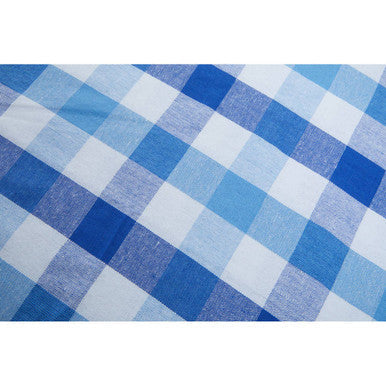 Orsina Thread and Loom Blue Check Tablecloth | Elegant Dining Linen