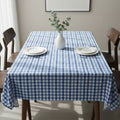 Orsina Thread and Loom Blue Check Tablecloth | Elegant Dining Linen