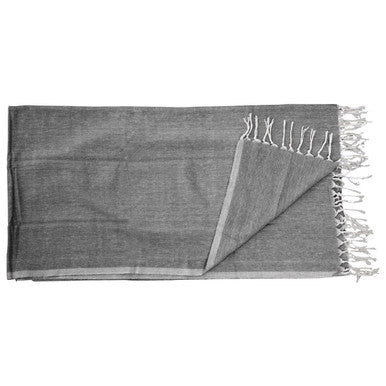 Thread and Loom Black Hammam Towel | Quick-Dry Cotton Spa Towel
