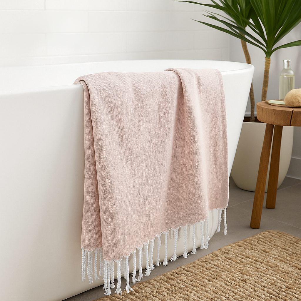 Thread & Loom Almond Hammam Towel | Quick-Dry Cotton Spa Towel