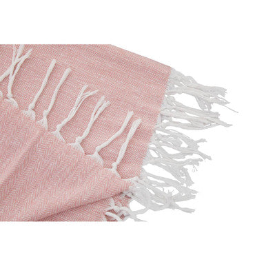Thread & Loom Coral Hammam Towel – Quick-Dry Absorbent Cotton Beach Wrap