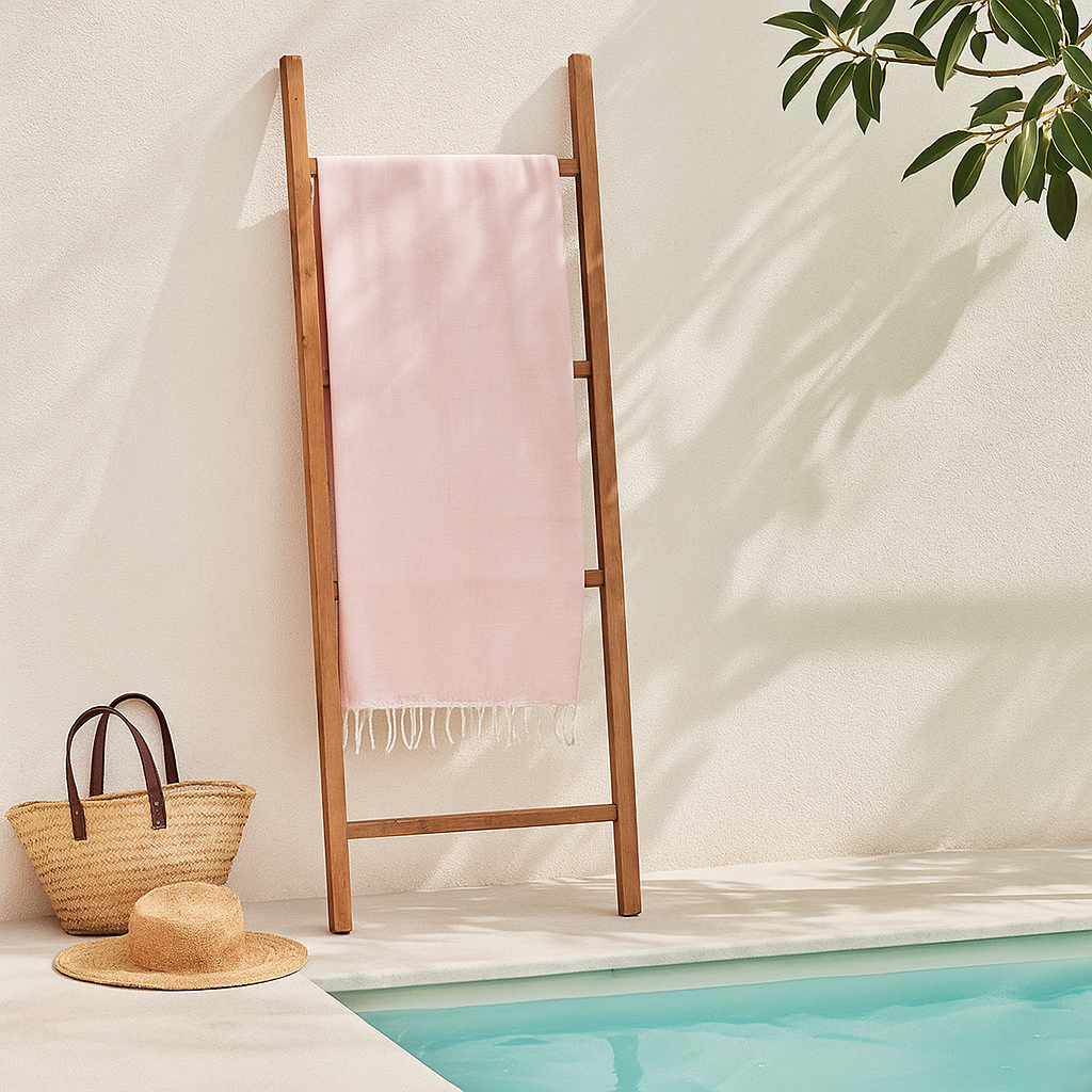 Thread & Loom Coral Hammam Towel – Quick-Dry Absorbent Cotton Beach Wrap