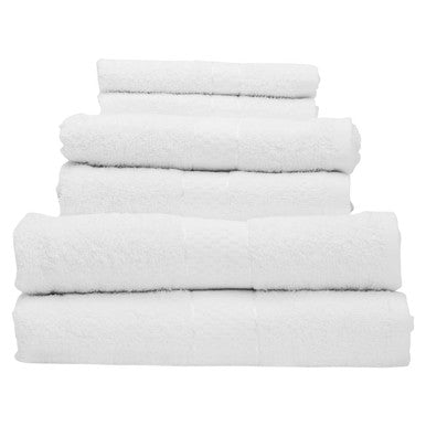 Orsina Thread and Loom 6-Piece White Towel Set | Absorbent Terry Cotton