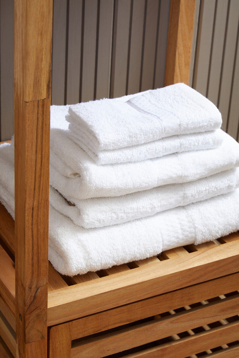 Orsina Thread and Loom 6-Piece White Towel Set | Absorbent Terry Cotton