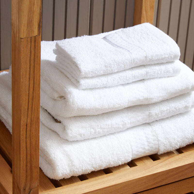 Orsina Thread and Loom 6-Piece White Towel Set | Absorbent Terry Cotton