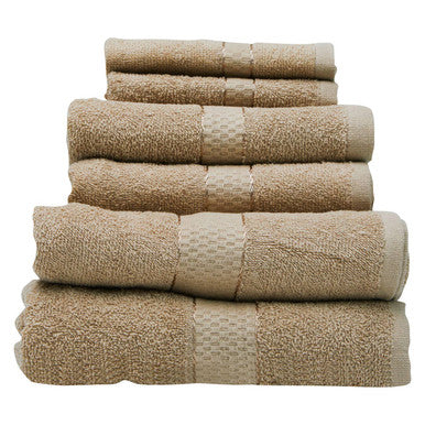 Orsina Thread and Loom 6-Piece Towel Set – Warm Sand Terry Cotton
