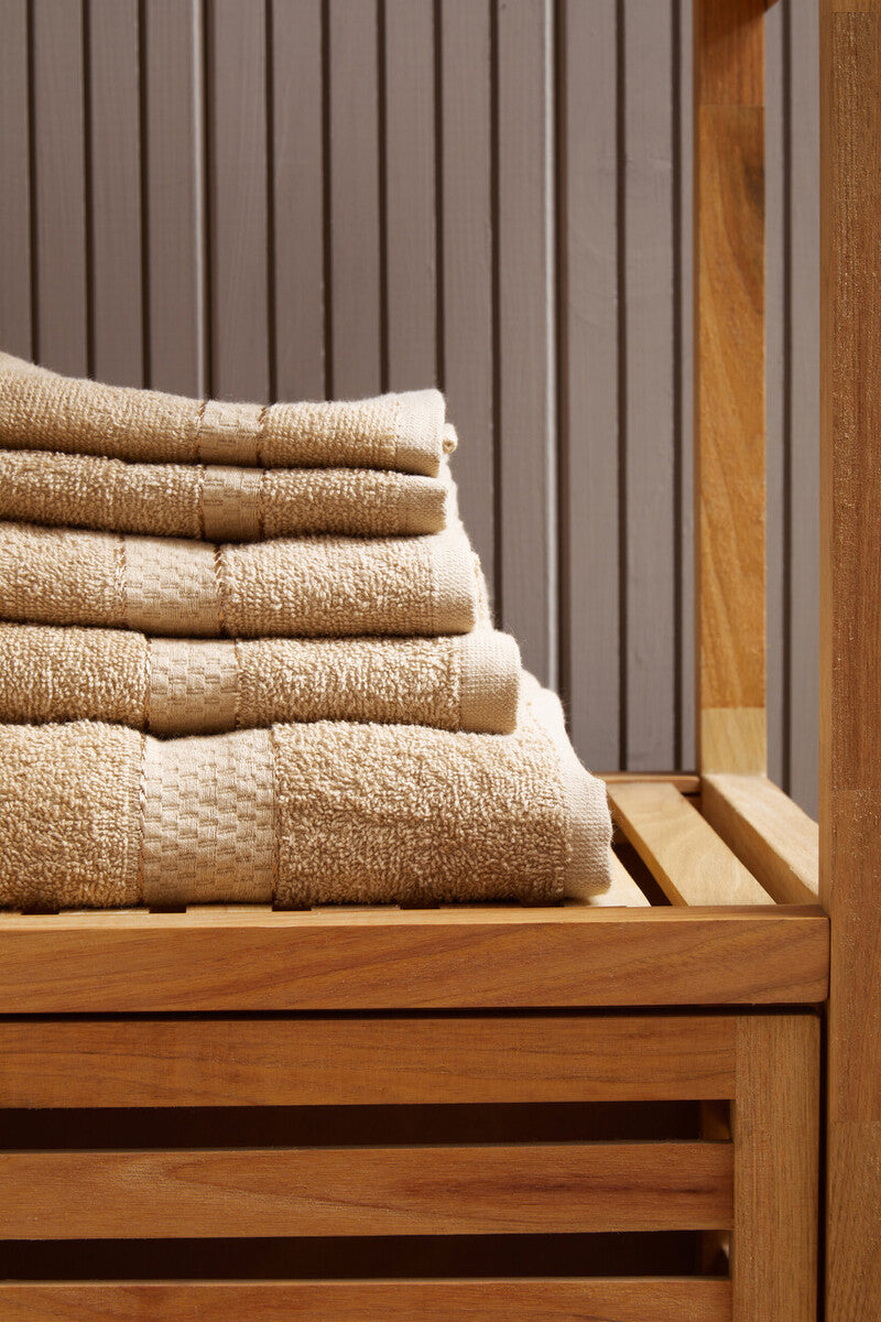 Orsina Thread and Loom 6-Piece Towel Set – Warm Sand Terry Cotton