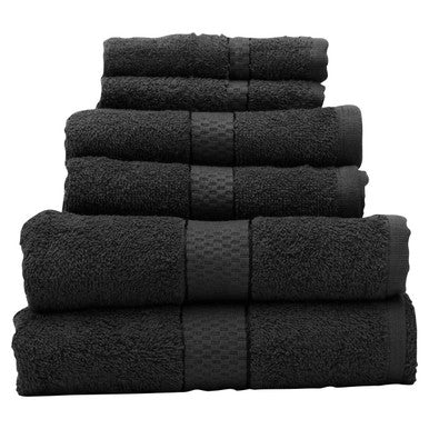 Orsina Thread and Loom 6-Piece Poppy Seed Charcoal Terry Towel Set