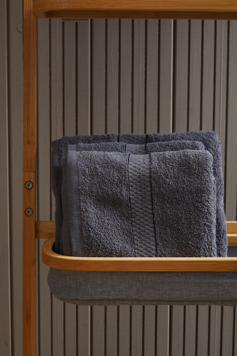 Orsina Thread and Loom 6-Piece Poppy Seed Charcoal Terry Towel Set